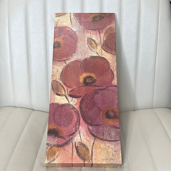 Floral Canvas Wall Art Mauve & Golden NWOT Hanging Wall Art - Picture 2 of 16